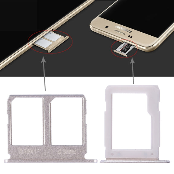 For Galaxy A9100 / A9 (2016) 2 SIM Card Tray + Micro SD Card Tray (Gold)