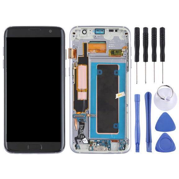 Original Super AMOLED Material LCD Screen and Digitizer Full Assembly(with Frame / Charging Port Flex Cable / Power Button Flex Cable / Volume Button Flex Cable) for Galaxy S7 Edge / G935F / G935FD(Black)