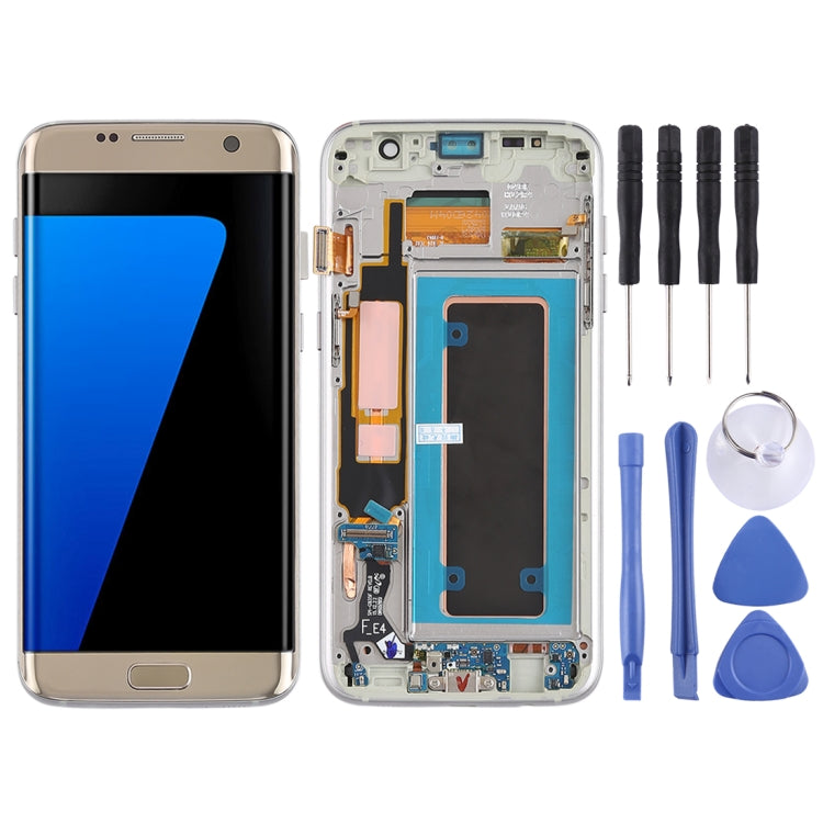Original Super AMOLED Material LCD Screen and Digitizer Full Assembly(with Frame / Charging Port Flex Cable / Power Button Flex Cable / Volume Button Flex Cable) for Galaxy S7 Edge / G935F / G935FD(Gold) - free shipping - PMc TechLife - Order now!