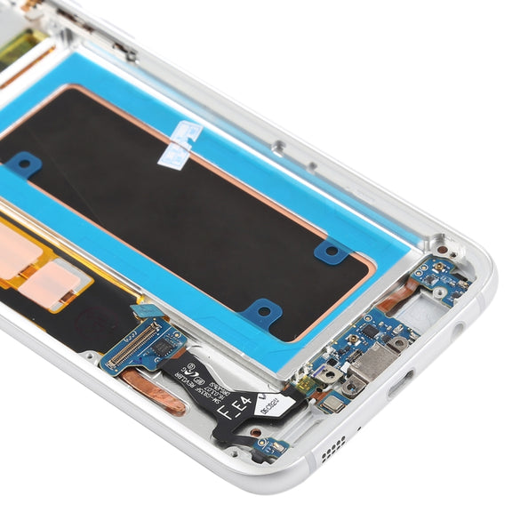 Original Super AMOLED Material LCD Screen and Digitizer Full Assembly(with Frame / Charging Port Flex Cable / Power Button Flex Cable / Volume Button Flex Cable) for Galaxy S7 Edge / G935F / G935FD(Silver)