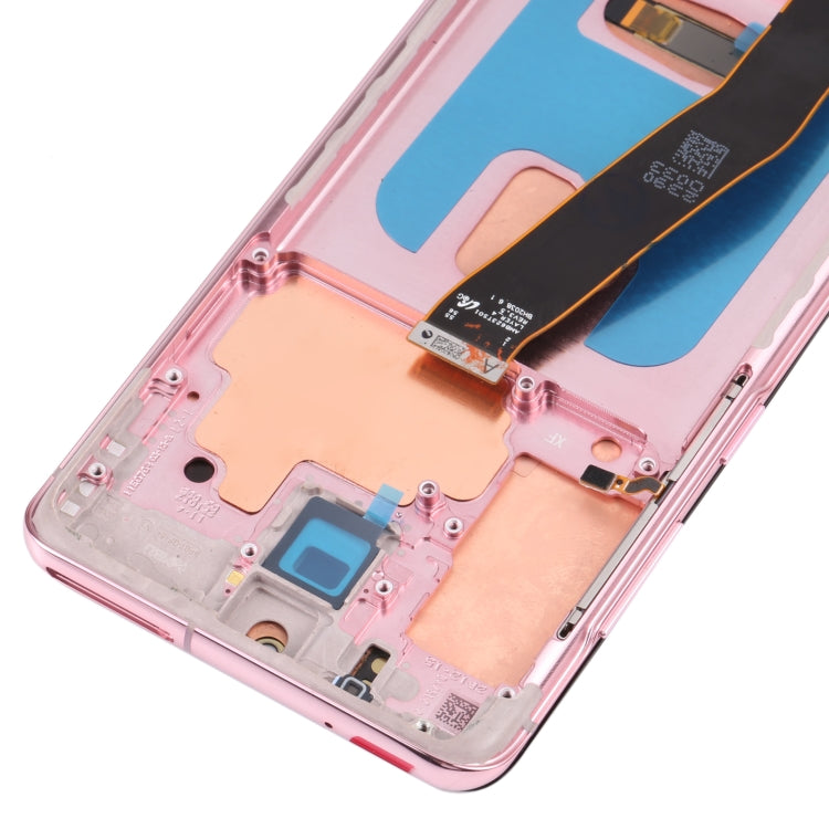 Original Dynamic AMOLED Material LCD Screen and Digitizer Full Assembly with Frame for Samsung Galaxy S20 4G SM-G980(Pink)