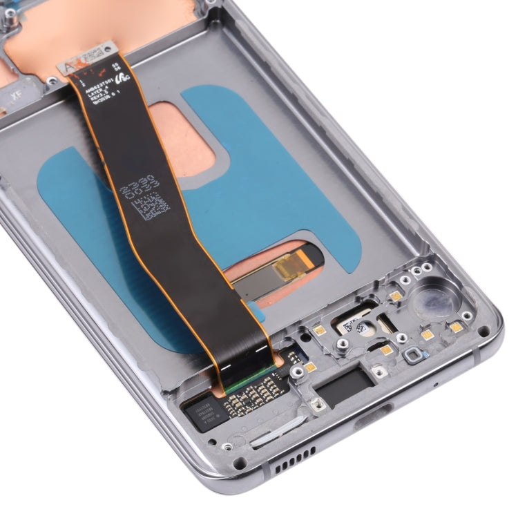 Original Dynamic AMOLED Material LCD Screen and Digitizer Full Assembly with Frame for Samsung Galaxy S20 4G SM-G980(Grey)