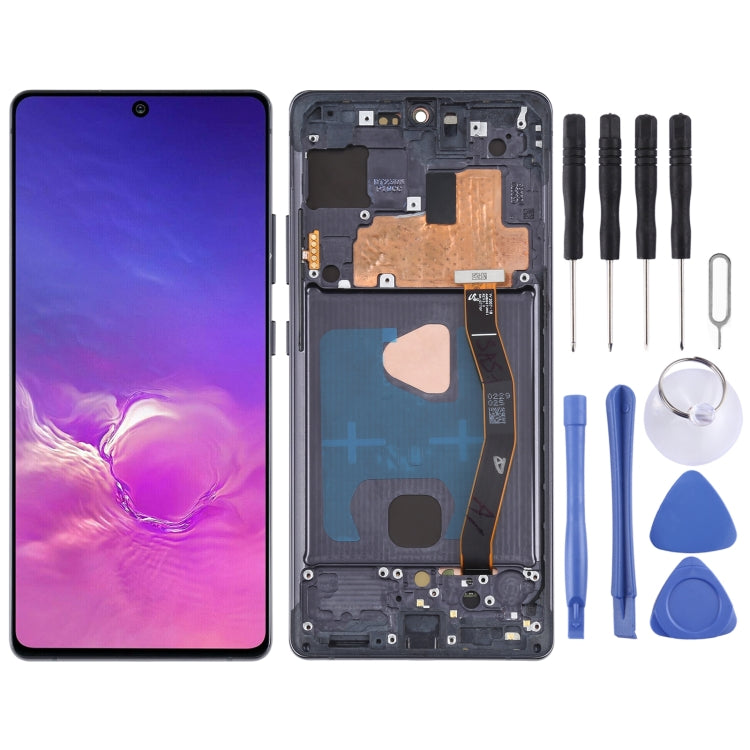 Original Super AMOLED Material LCD Screen and Digitizer Full Assembly with Frame for Galaxy S10 Lite(Black) - free shipping - PMc TechLife - Order now!