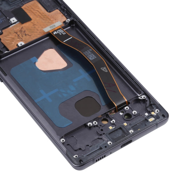 Original Super AMOLED Material LCD Screen and Digitizer Full Assembly with Frame for Galaxy S10 Lite(Black)