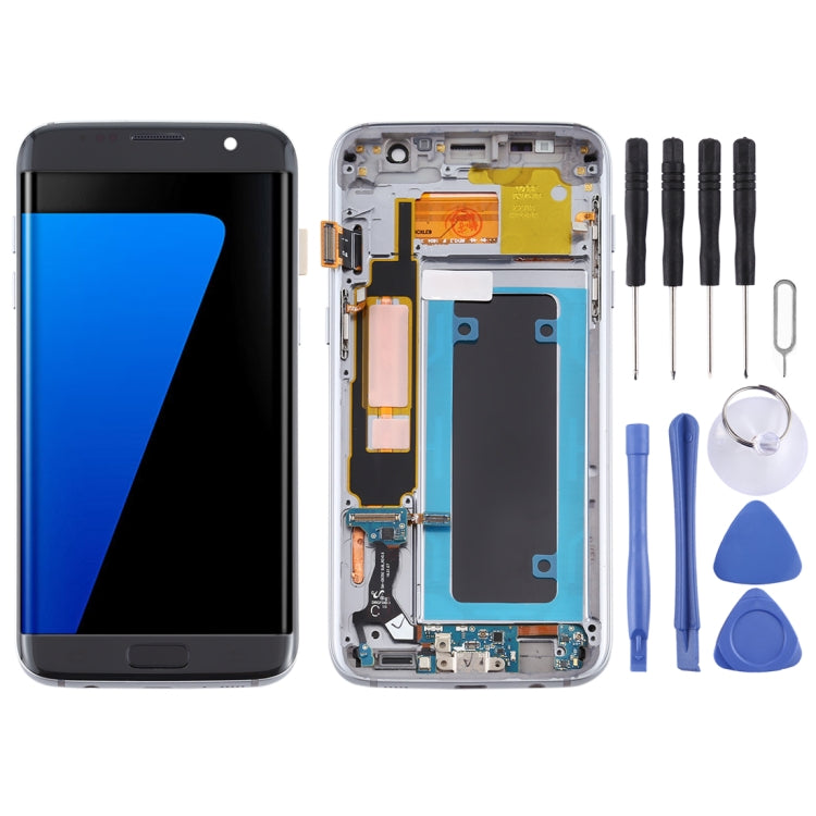 OLED LCD Screen for Samsung Galaxy S7 Edge / SM-G935F Digitizer Full Assembly with Frame (Black) - free shipping - PMc TechLife - Order now!