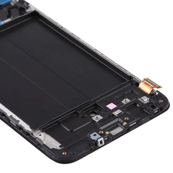 TFT LCD Screen for Samsung Galaxy A70  Digitizer Full Assembly with Frame, Not Supporting Fingerprint Identification (Black)