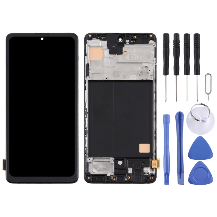 TFT Material LCD Screen and Digitizer Full Assembly With Frame, Not Supporting Fingerprint Identification for Samsung Galaxy A51 4G(Black)