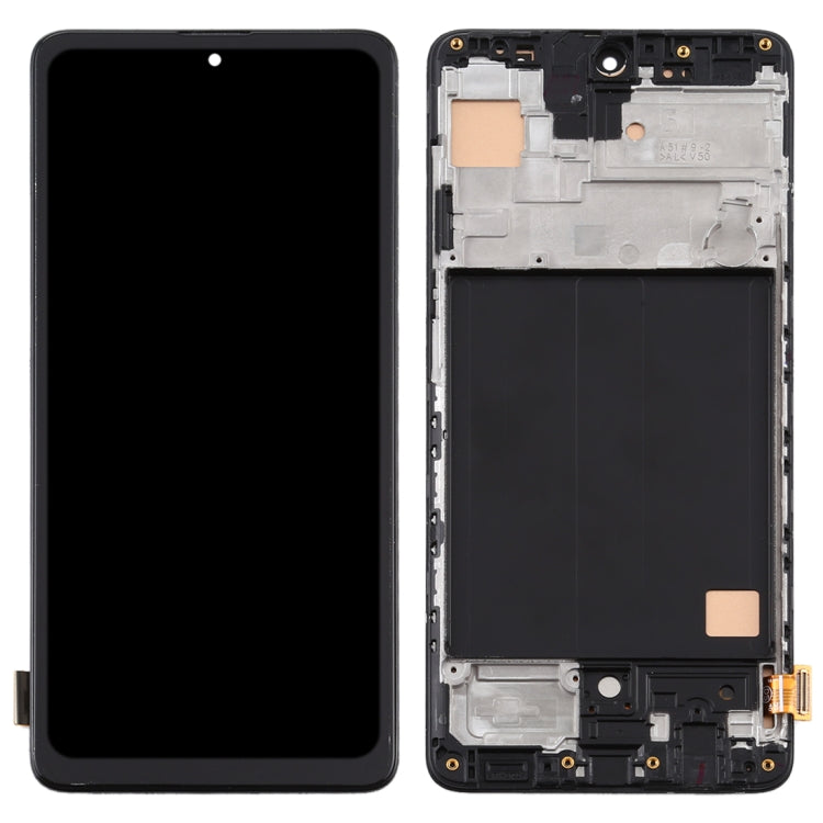 TFT Material LCD Screen and Digitizer Full Assembly With Frame, Not Supporting Fingerprint Identification for Samsung Galaxy A51 4G(Black)