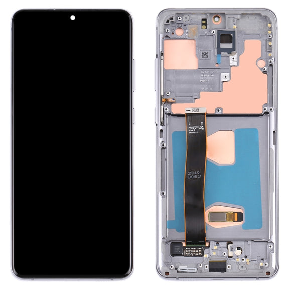 Original Super AMOLED LCD Screen for Samsung Galaxy S20 Ultra 4G/S20 Ultra 5G Digitizer Full Assembly with Frame (Grey)