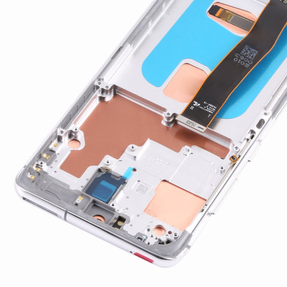 Original Super AMOLED LCD Screen for Samsung Galaxy S20 Ultra 4G/S20 Ultra 5G Digitizer Full Assembly with Frame (Silver)