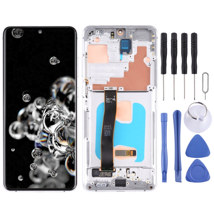 Original Super AMOLED LCD Screen for Samsung Galaxy S20 Ultra 4G/S20 Ultra 5G Digitizer Full Assembly with Frame (Silver) - free shipping - PMC TechLife - Order now!