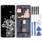 Original Super AMOLED LCD Screen for Samsung Galaxy S20 Ultra 4G/S20 Ultra 5G Digitizer Full Assembly with Frame (Black)