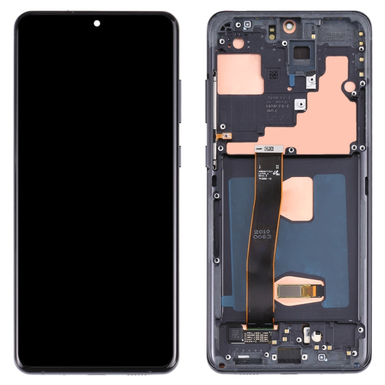Original Super AMOLED LCD Screen for Samsung Galaxy S20 Ultra 4G/S20 Ultra 5G Digitizer Full Assembly with Frame (Black)
