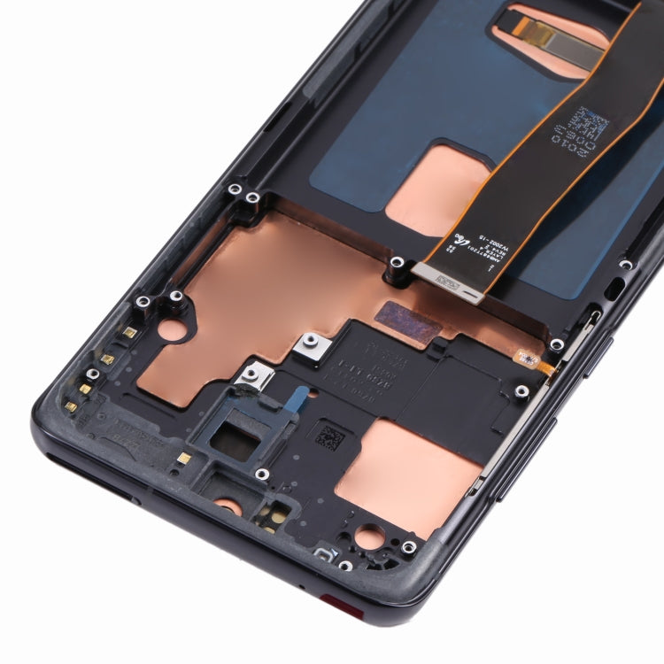 Original Super AMOLED LCD Screen for Samsung Galaxy S20 Ultra 4G/S20 Ultra 5G Digitizer Full Assembly with Frame (Black)