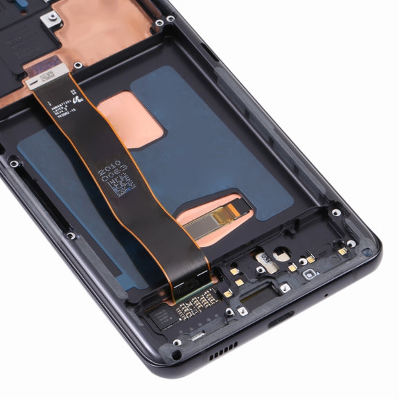 Original Super AMOLED LCD Screen for Samsung Galaxy S20 Ultra 4G/S20 Ultra 5G Digitizer Full Assembly with Frame (Black)