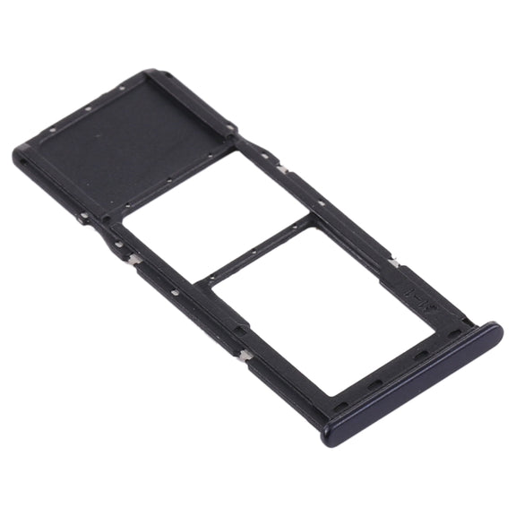 For Samsung Galaxy A21s SIM Card Tray + Micro SD Card Tray (Black)