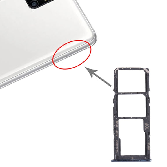 For Samsung Galaxy M51 SM-M515 SIM Card Tray + SIM Card Tray + Micro SD Card Tray (Black)