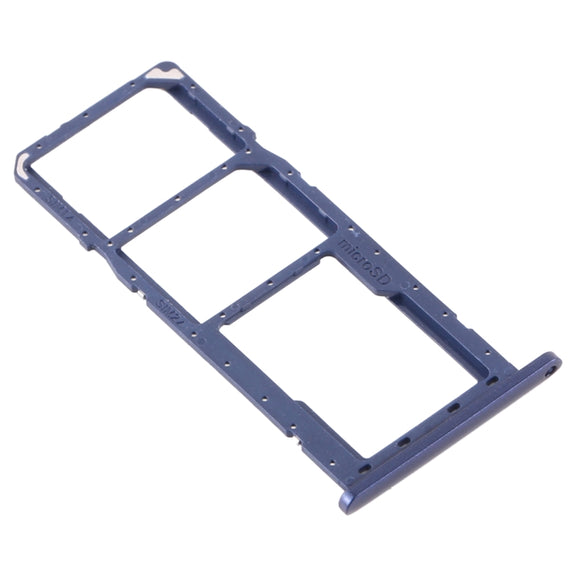 For Samsung Galaxy A11 SM-A115 SIM Card Tray + SIM Card Tray + Micro SD Card Tray (Blue)