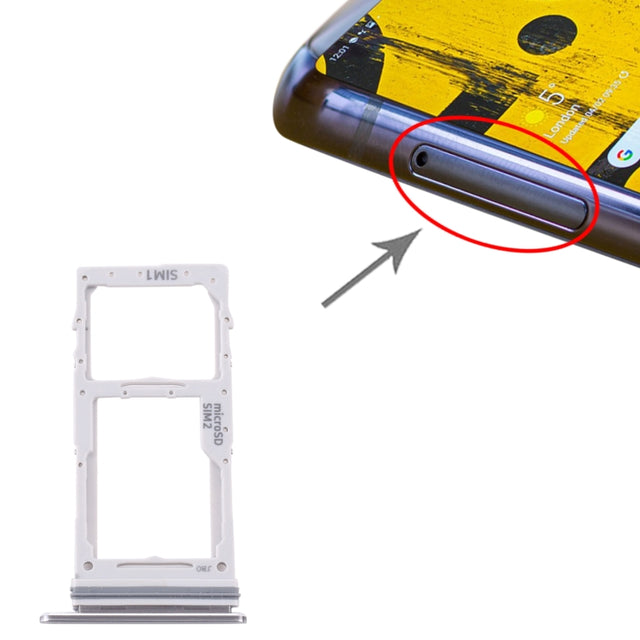 For Samsung Galaxy Note 10 Lite SM-N770 SIM Card Tray + SIM Card Tray / Micro SD Card Tray (Silver)