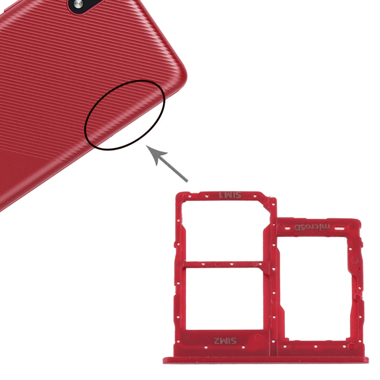 For Samsung Galaxy A01 Core SM-A013 SIM Card Tray + SIM Card Tray + Micro SD Card Tray (Red) - free shipping - PMc TechLife - Order now!