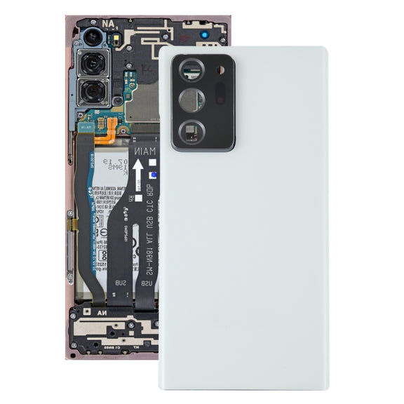 For Samsung Galaxy Note20 Ultra Battery Back Cover with Camera Lens Cover (White)