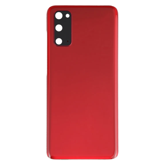 For Samsung Galaxy S20 Battery Back Cover with Camera Lens Cover(Red)