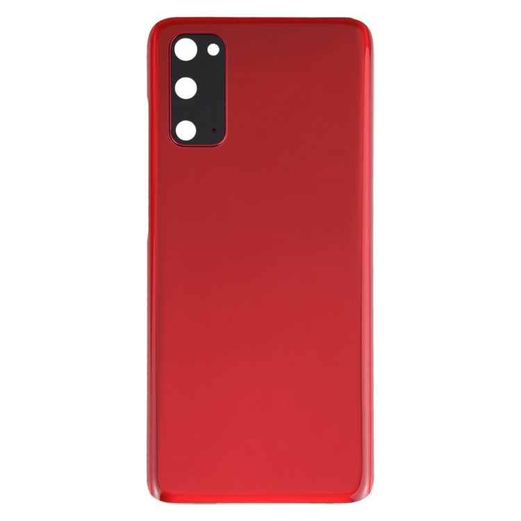 For Samsung Galaxy S20 Battery Back Cover with Camera Lens Cover(Red)
