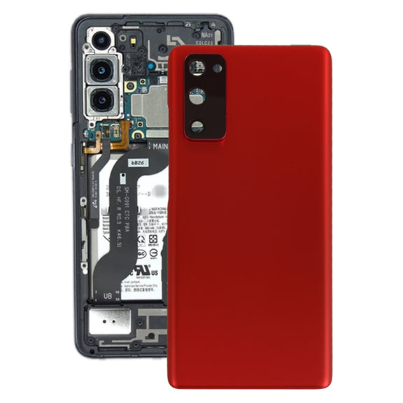For Samsung Galaxy S20 FE Battery Back Cover with Camera Lens Cover (Red)