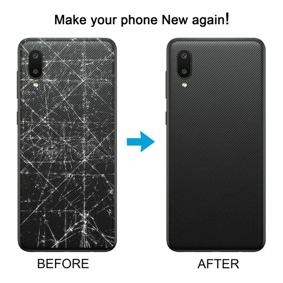 For Samsung Galaxy A02 Battery Back Cover with Camera Lens Cover (Black)