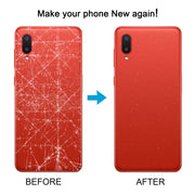 For Samsung Galaxy A02 Battery Back Cover with Camera Lens Cover (Red)