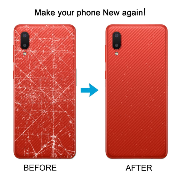 For Samsung Galaxy A02 Battery Back Cover with Camera Lens Cover (Red)
