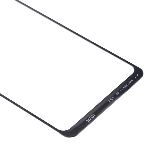 For Samsung Galaxy A31 10pcs Front Screen Outer Glass Lens (Black)