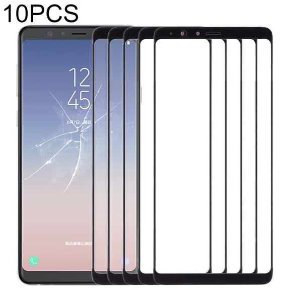 For Samsung Galaxy A8 Star / A9 Star 10pcs Front Screen Outer Glass Lens (Black)