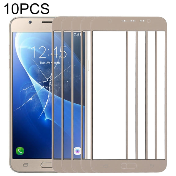 For Samsung Galaxy J7 (2016), J710F, J710FN, J710M/MN, J7108 10pcs Front Screen Outer Glass Lens (Gold)