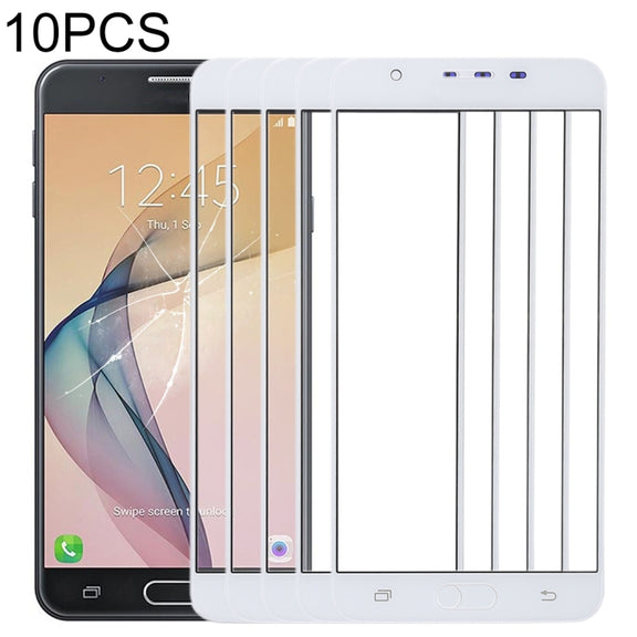 For Samsung Galaxy J7 Prime, On7 (2016), G610F, G610F/DS, G610F/DD, G610M, G610M/DS, G610Y/DS 10pcs Front Screen Outer Glass Lens (White)