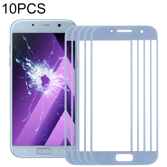 For Samsung Galaxy A5 (2017) / A520 10pcs Front Screen Outer Glass Lens (Blue)