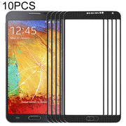 For Samsung Galaxy Note III / N9000 10pcs Front Screen Outer Glass Lens (Black)