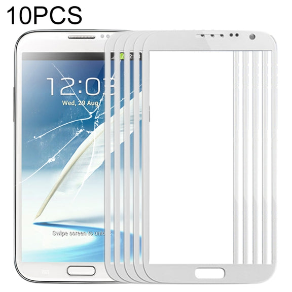 For Samsung Galaxy Note II / N7100 10pcs Front Screen Outer Glass Lens (White)