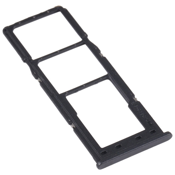 For Samsung Galaxy A12 SM-A125 SIM Card Tray + SIM Card Tray + Micro SD Card Tray (Black)