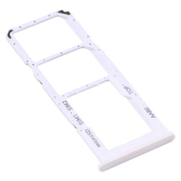 For Samsung Galaxy A12 SM-A125 SIM Card Tray + SIM Card Tray + Micro SD Card Tray (White)