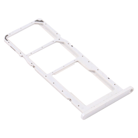 For Samsung Galaxy A02s SM-A025 SIM Card Tray + SIM Card Tray + Micro SD Card Tray (White)