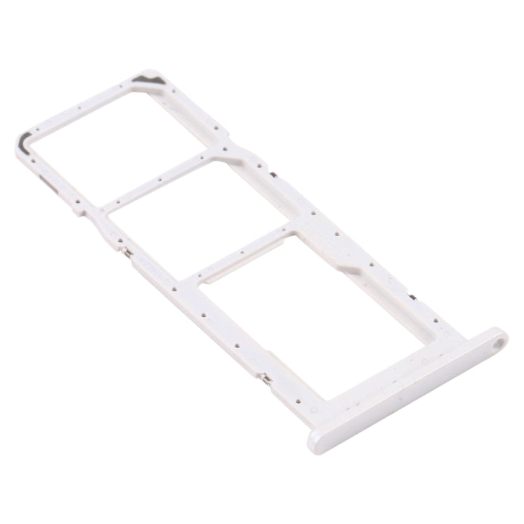 For Samsung Galaxy A02s SM-A025 SIM Card Tray + SIM Card Tray + Micro SD Card Tray (White)