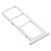 For Samsung Galaxy A02s SM-A025 SIM Card Tray + SIM Card Tray + Micro SD Card Tray (White)