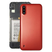 For Samsung Galaxy A01 SM-015F Battery Back Cover With Camera Lens (Red)