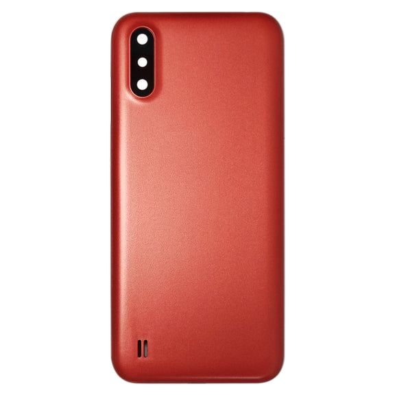 For Samsung Galaxy A01 SM-015F Battery Back Cover With Camera Lens (Red)