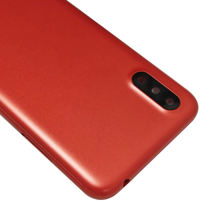 For Samsung Galaxy A01 SM-015F Battery Back Cover With Camera Lens (Red)