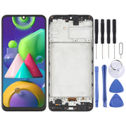 6.36 inch OLED LCD Screen for Samsung Galaxy M21 SM-M215 Digitizer Full Assembly with Frame (Black)