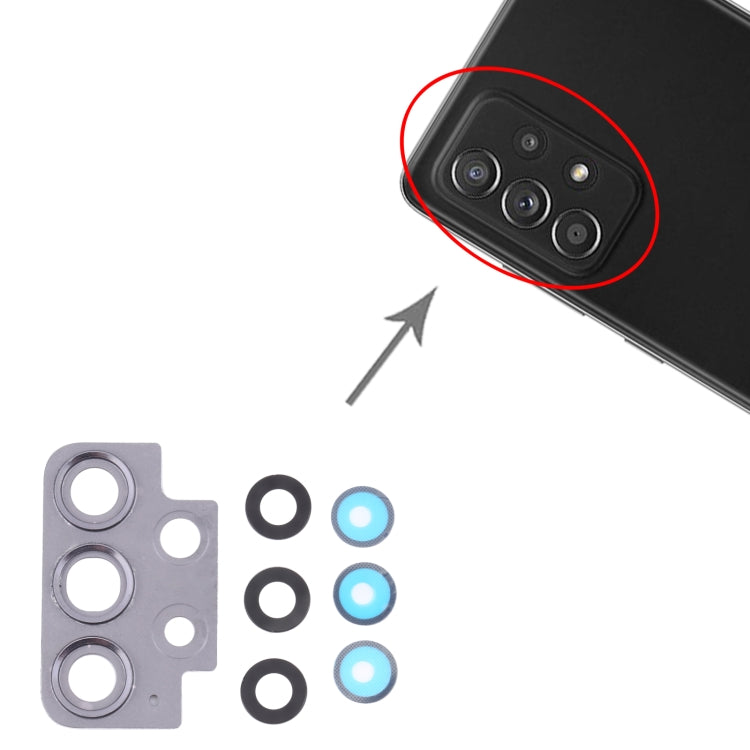 For Samsung Galaxy A52 SM-A525 10pcs Camera Lens Cover (Black)