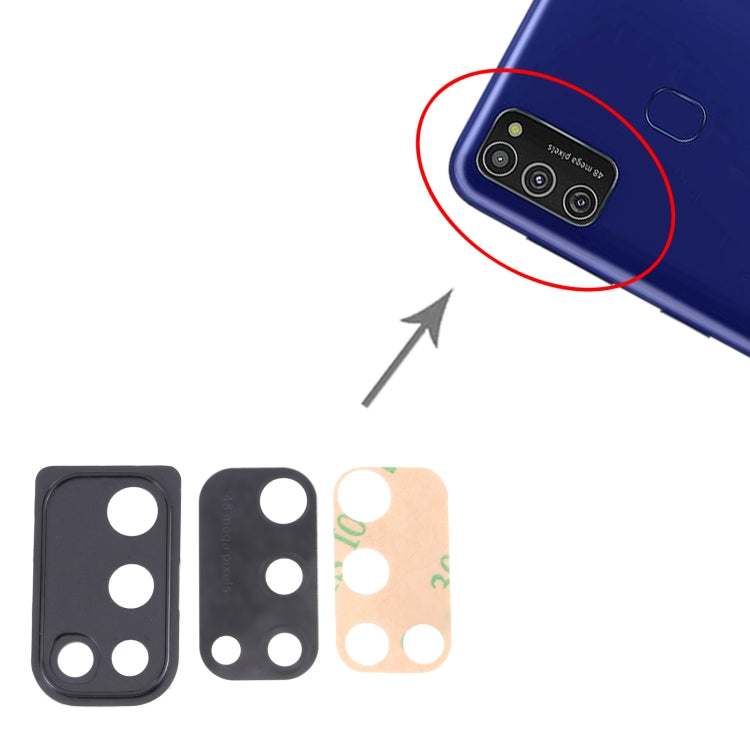 For Samsung Galaxy M21 SM-M215 10pcs Camera Lens Cover (Black)