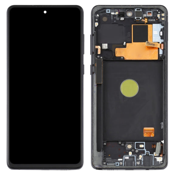 Original Super AMOLED LCD Screen for Samsung Galaxy Note10 Lite Digitizer Full Assembly With Frame (Black)